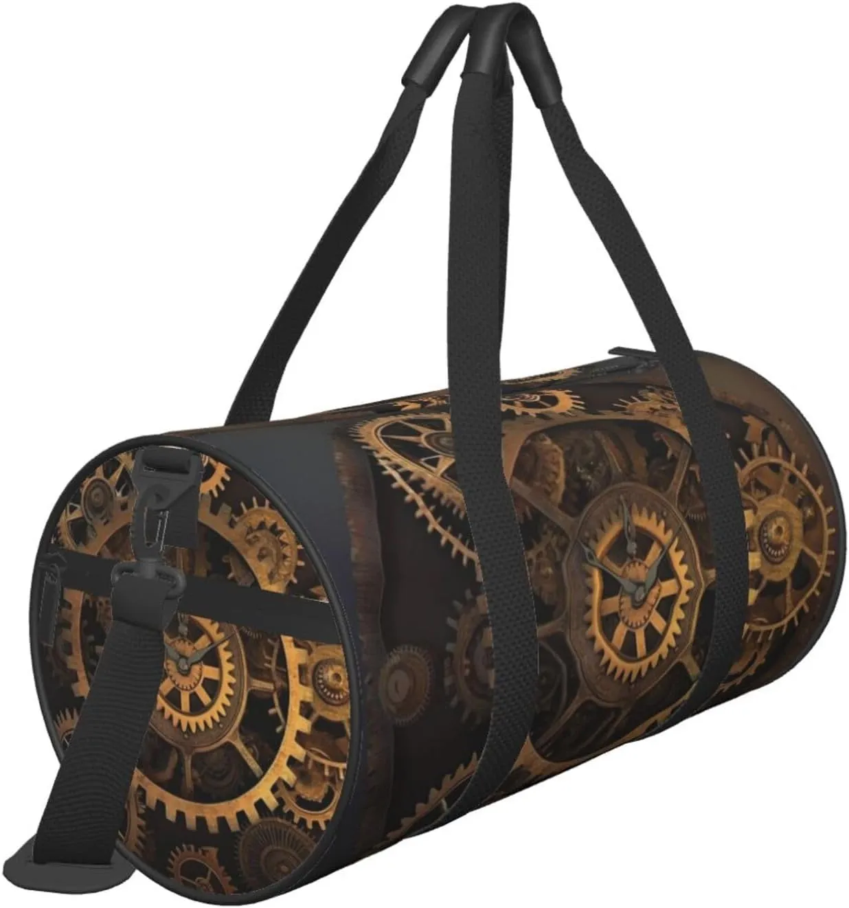 Travel Bag For Women,Gears Clock Bronze Century Print Personal Item Duffle Bags,Weekend Travel Duffel Tote Bag,Travel Sport Gym Bag For Men,Airplane Travel Essentials For Flying