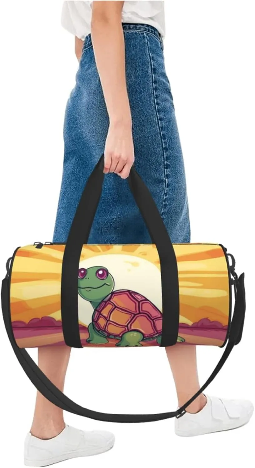 Travel Bag For Women,Turtle In The Sun Print Personal Item Duffle Bags,Weekend Travel Duffel Tote Bag,Travel Sport Gym Bag For Men,Airplane Travel Essentials For Flying