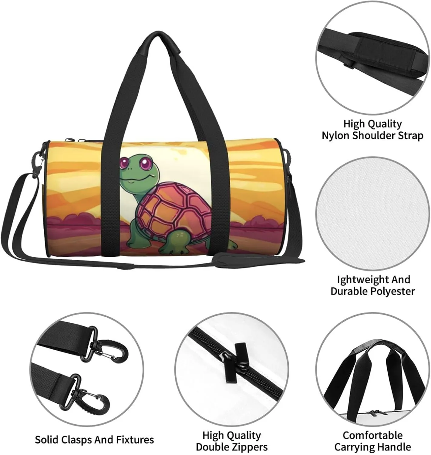 Travel Bag For Women,Turtle In The Sun Print Personal Item Duffle Bags,Weekend Travel Duffel Tote Bag,Travel Sport Gym Bag For Men,Airplane Travel Essentials For Flying