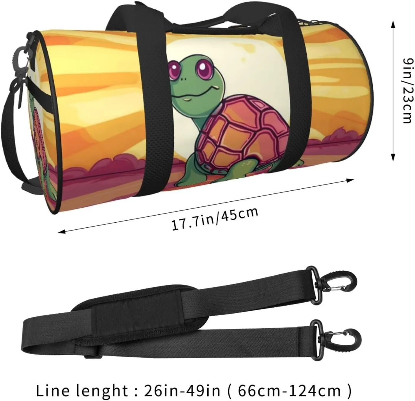 Travel Bag For Women,Turtle In The Sun Print Personal Item Duffle Bags,Weekend Travel Duffel Tote Bag,Travel Sport Gym Bag For Men,Airplane Travel Essentials For Flying