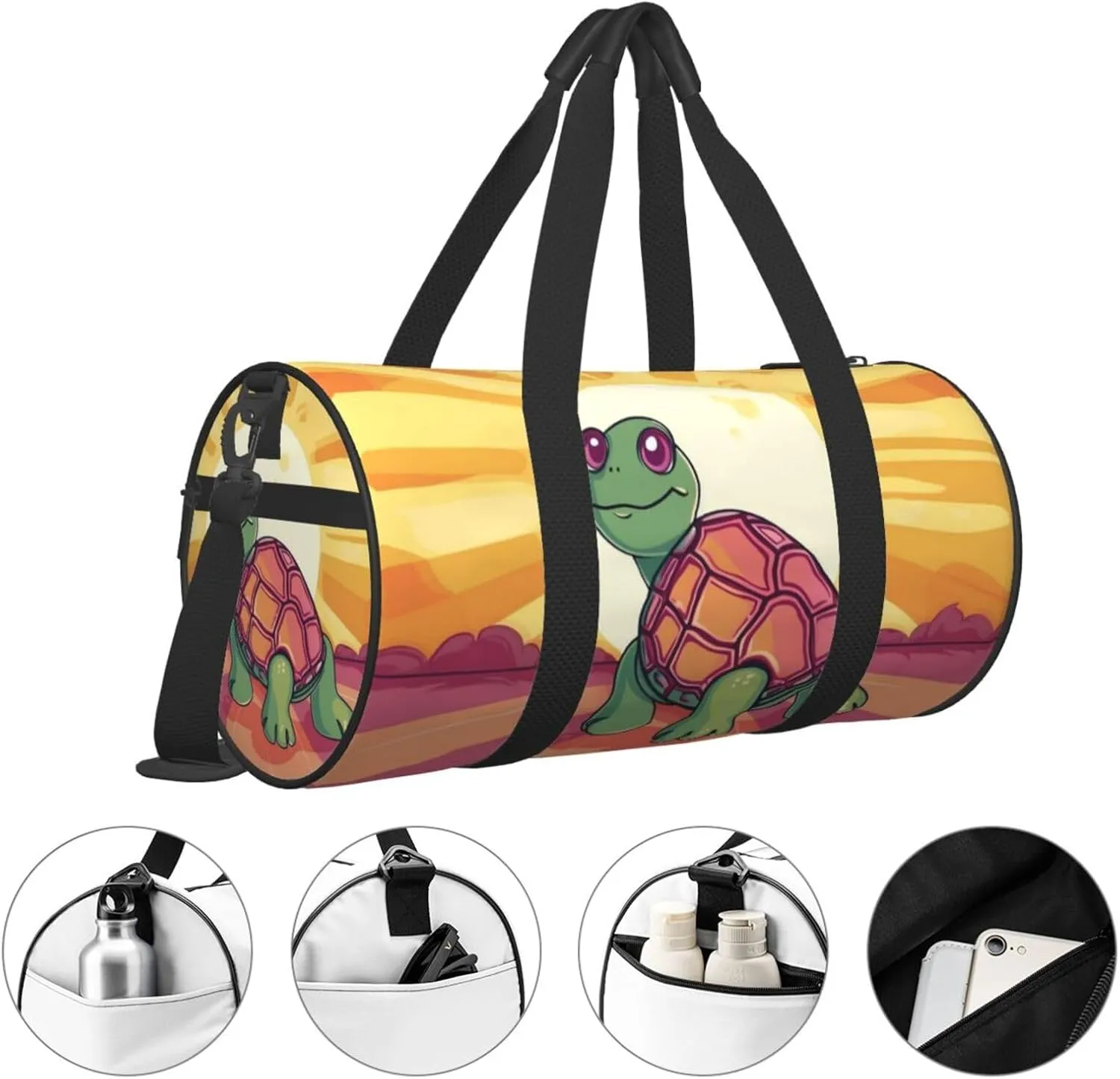 Travel Bag For Women,Turtle In The Sun Print Personal Item Duffle Bags,Weekend Travel Duffel Tote Bag,Travel Sport Gym Bag For Men,Airplane Travel Essentials For Flying