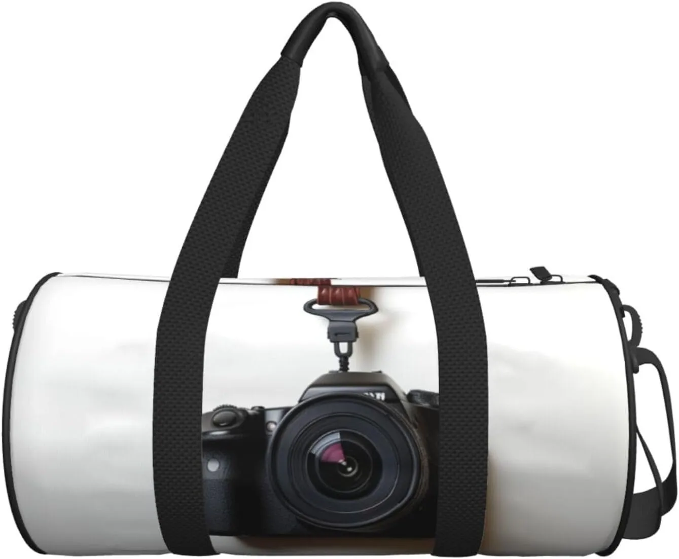 Travel Duffel Bag Camera Hanging On White Wall Weekender Overnight Bag For Men Women Large Capacity Sports Gym Bag Canvas Carry On Tote Bags For Travel Yoga