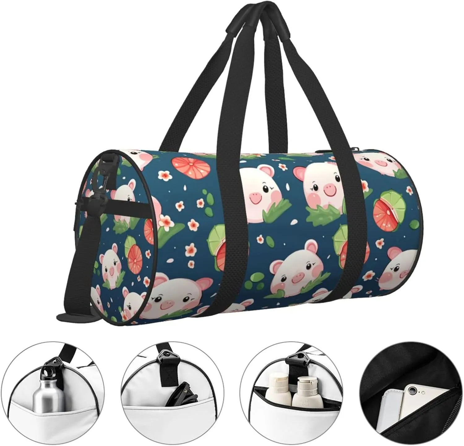 Travel Duffel Bag Cute Pigs Pattern Weekender Overnight Bag For Men Women Large Capacity Sports Gym Bag Canvas Carry On Tote Bags For Travel Yoga