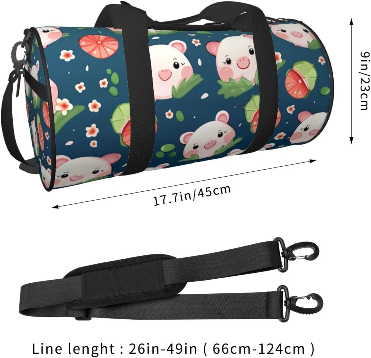 Travel Duffel Bag Cute Pigs Pattern Weekender Overnight Bag For Men Women Large Capacity Sports Gym Bag Canvas Carry On Tote Bags For Travel Yoga
