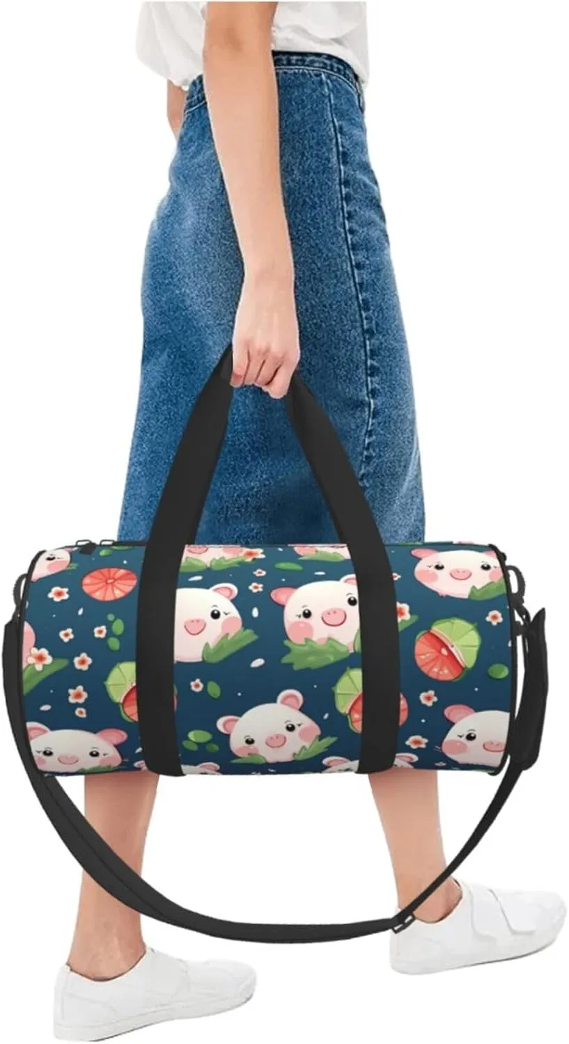 Travel Duffel Bag Cute Pigs Pattern Weekender Overnight Bag For Men Women Large Capacity Sports Gym Bag Canvas Carry On Tote Bags For Travel Yoga