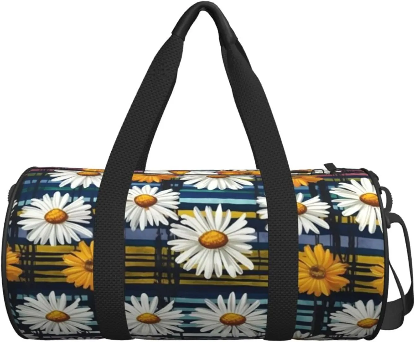 Travel Duffel Bag Daisies And Stripes Weekender Overnight Bag For Men Women Large Capacity Sports Gym Bag Canvas Carry On Tote Bags For Travel Yoga