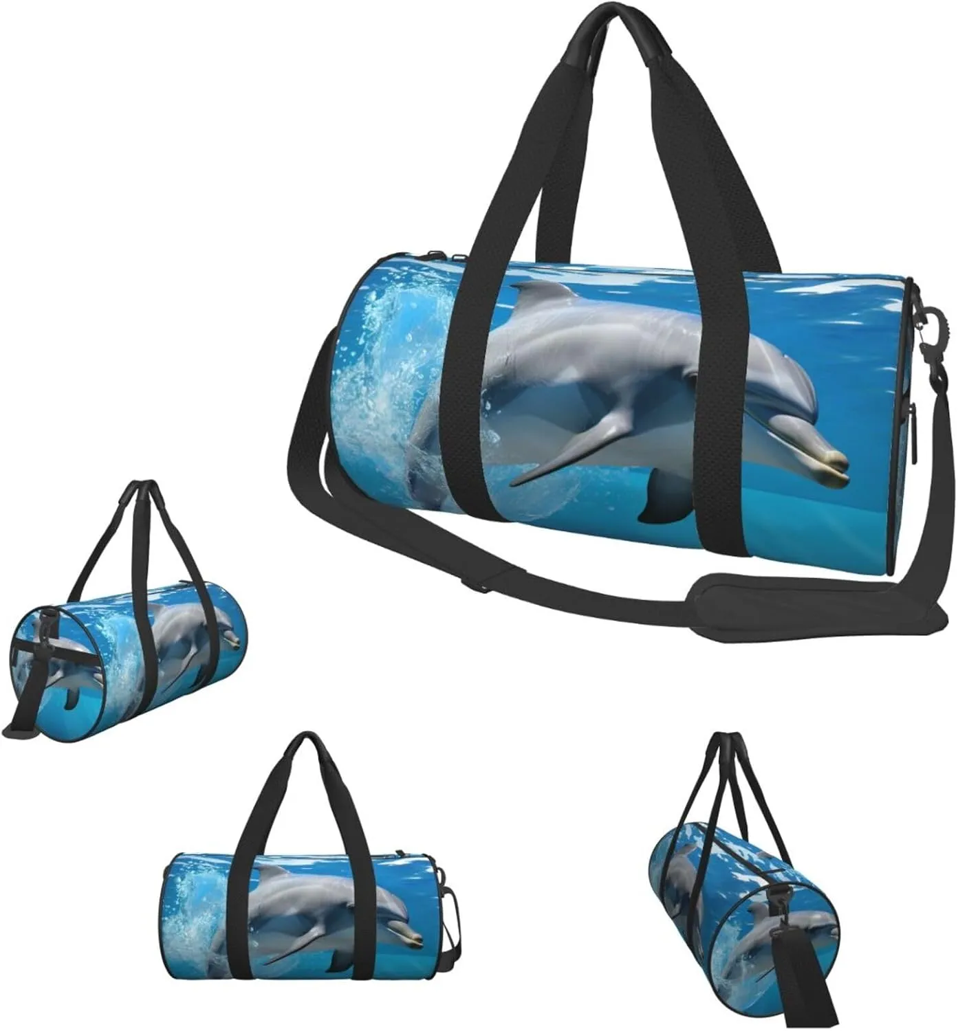 Travel Duffel Bag Dolphin Weekender Overnight Bag For Men Women Large Capacity Sports Gym Bag Canvas Carry On Tote Bags For Travel Yoga