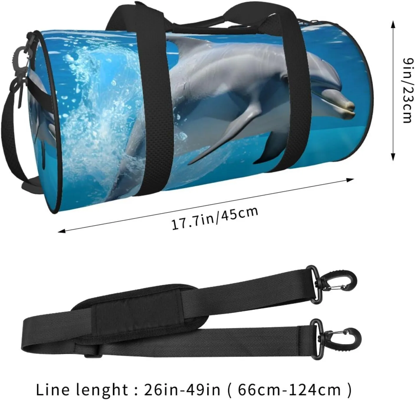 Travel Duffel Bag Dolphin Weekender Overnight Bag For Men Women Large Capacity Sports Gym Bag Canvas Carry On Tote Bags For Travel Yoga