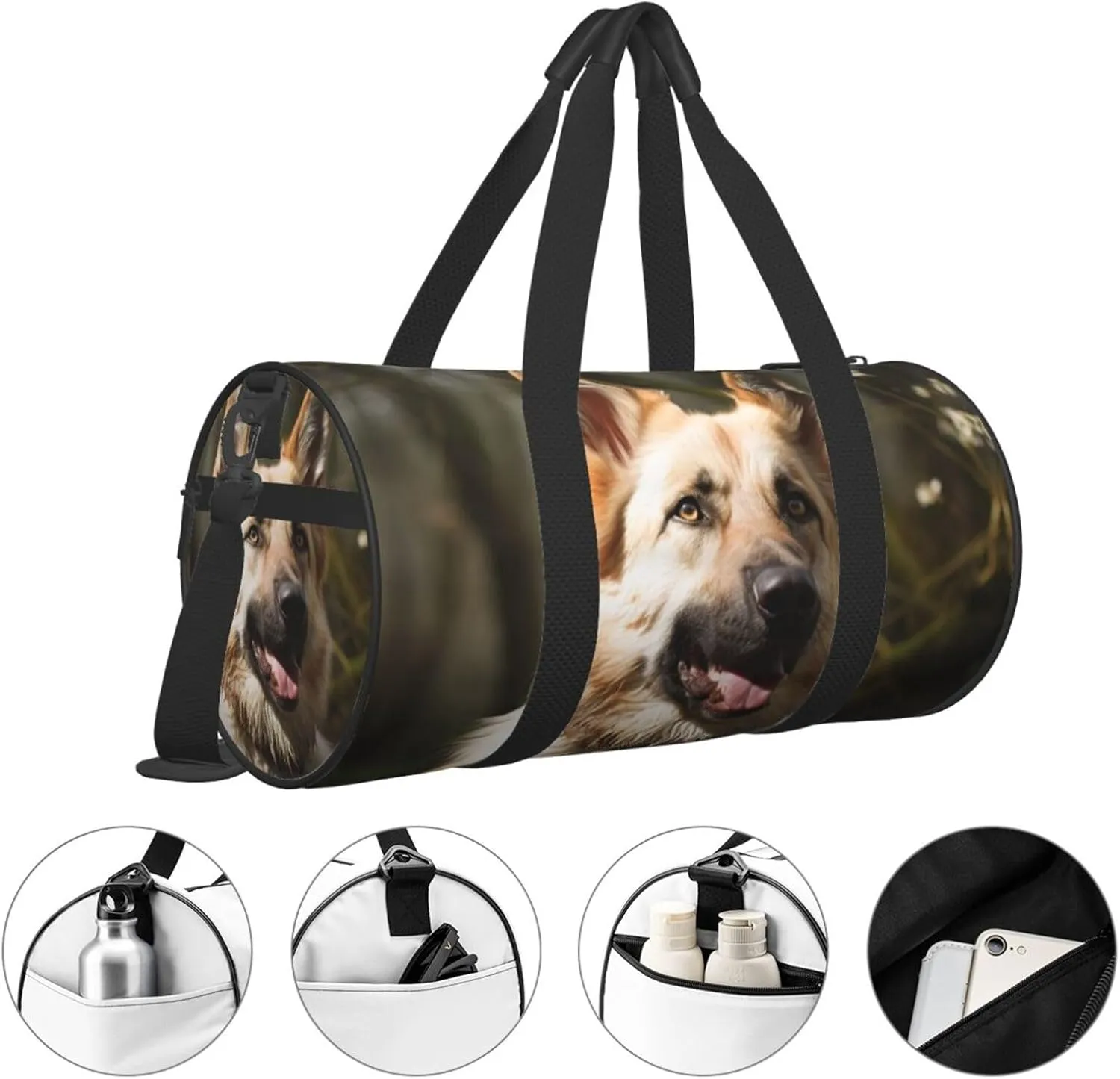 Travel Duffel Bag German Shepherd Dog Weekender Overnight Bag For Men Women Large Capacity Sports Gym Bag Canvas Carry On Tote Bags For Travel Yoga