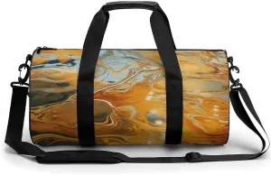 Travel Duffel Bag Weekender Bags for Men Women Large Capacity Overnight Bags Orange And Yellow Stripes Travel Sports Gym Bag Canvas Carry On Tote Bags for Travel Yoga