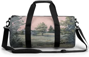 Travel Duffle Bag Old Farmhouse Cabin Weekender Bags for Women Large Capacity Travel Overnight Bags Foldable Carry On Tote Bags Lightweight Sport Gym Bag For Travel/Gift, 17.7in/9in/9in, white