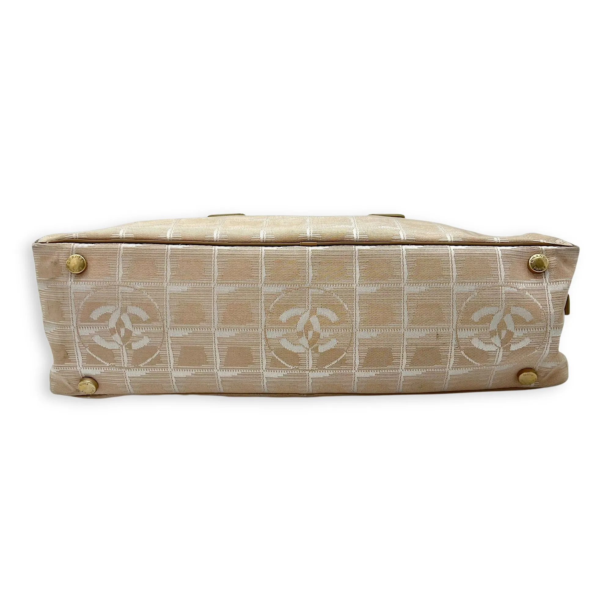 Travel Line Top Handle Bag Beige in Canvas, Gold hardware