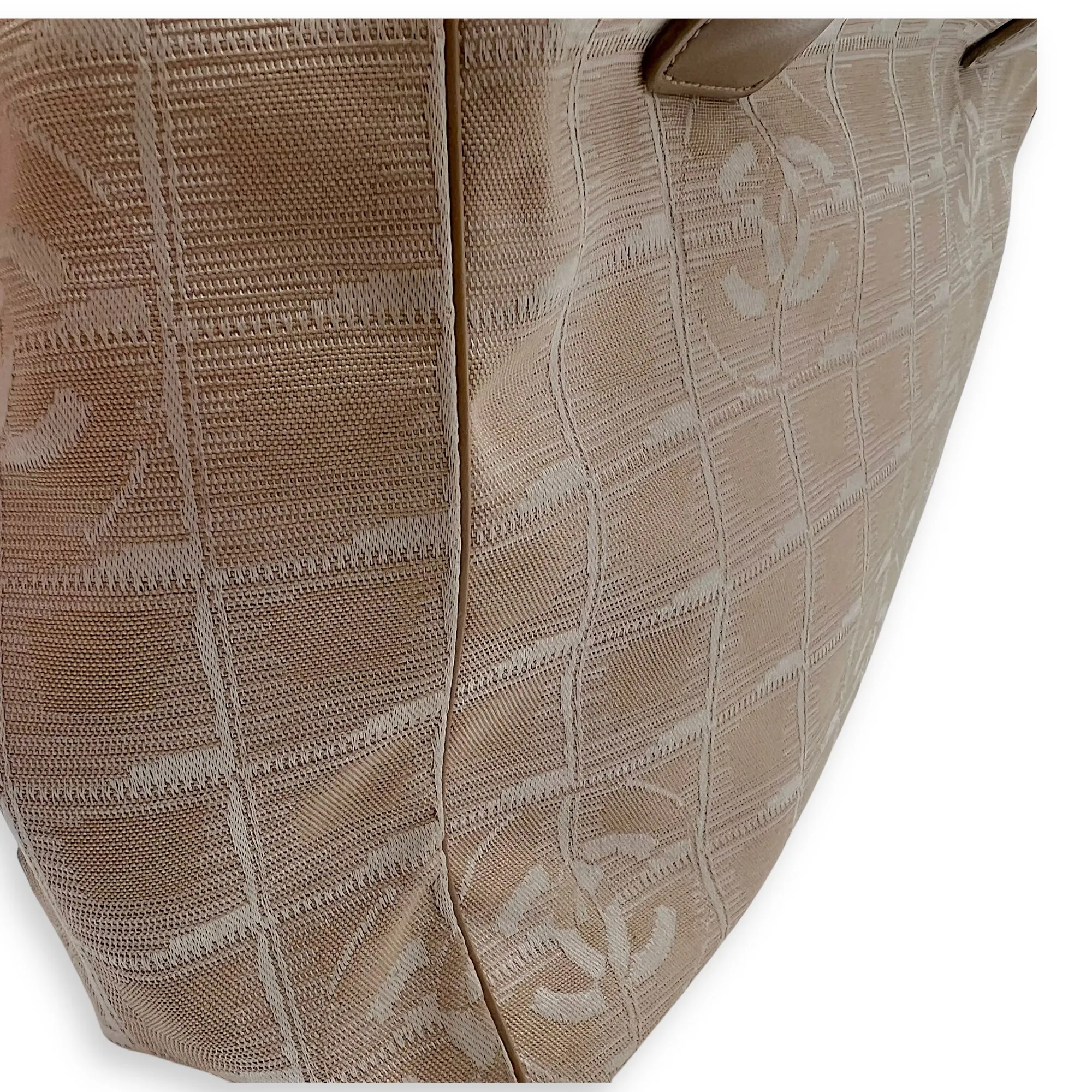 Travel Line Top Handle Bag Beige in Canvas, Gold hardware