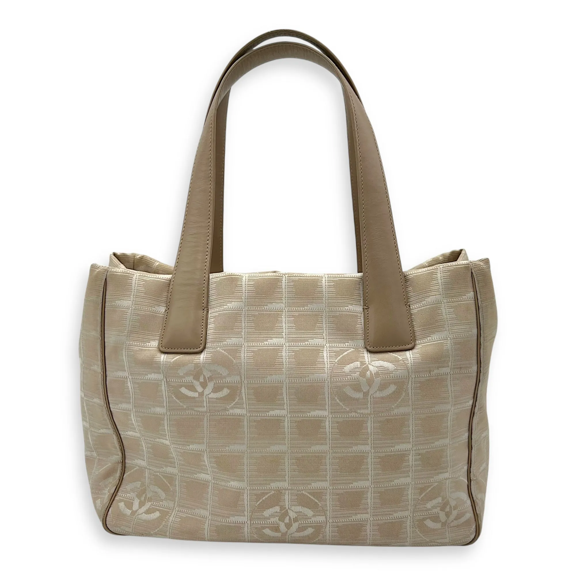 Travel Line Top Handle Bag Beige in Canvas, Gold hardware
