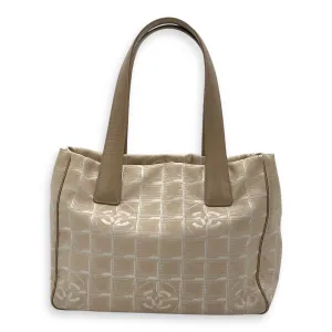 Travel Line Top Handle Bag Beige in Canvas, Gold hardware