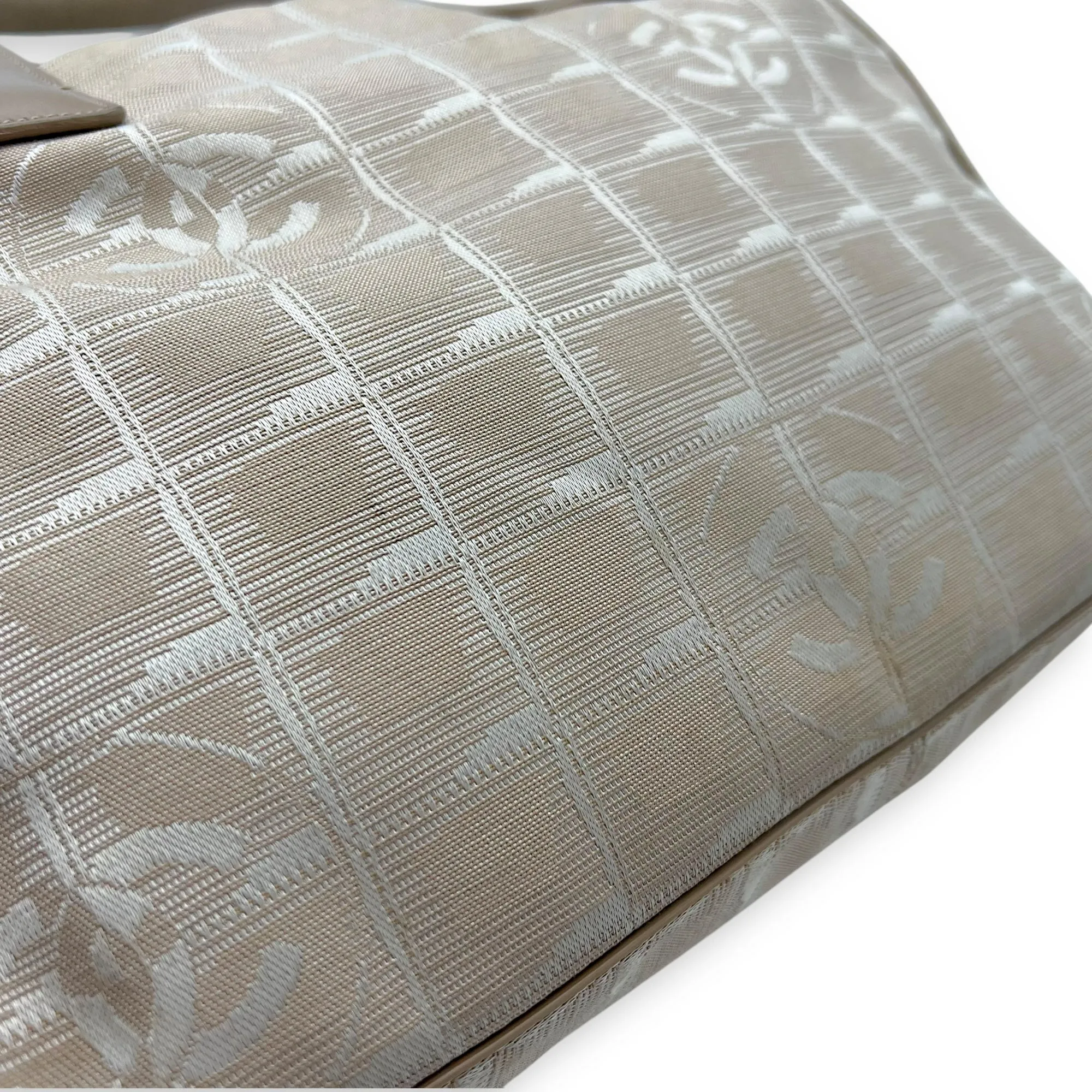 Travel Line Top Handle Bag Beige in Canvas, Gold hardware