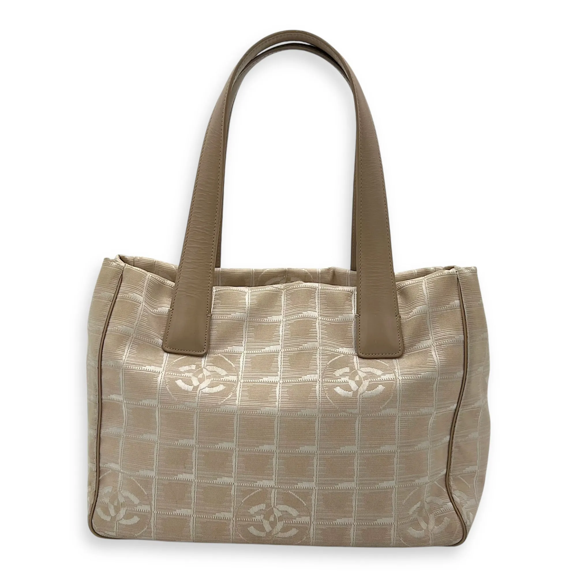 Travel Line Top Handle Bag Beige in Canvas, Gold hardware