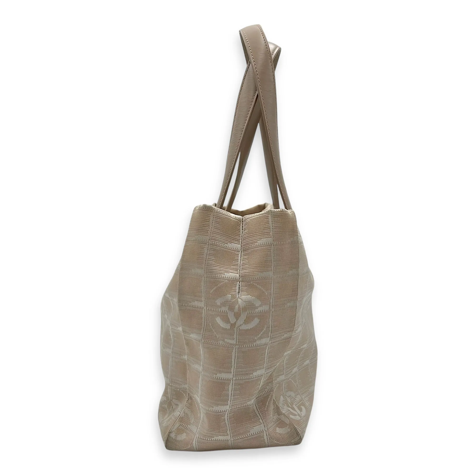 Travel Line Top Handle Bag Beige in Canvas, Gold hardware
