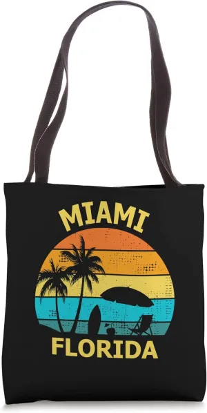 Travel Miami Florida Vacation Souvenir Tote Bag