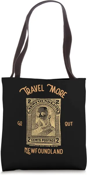 Travel More Vintage Postage Stamp Newfoundland Tote Bag