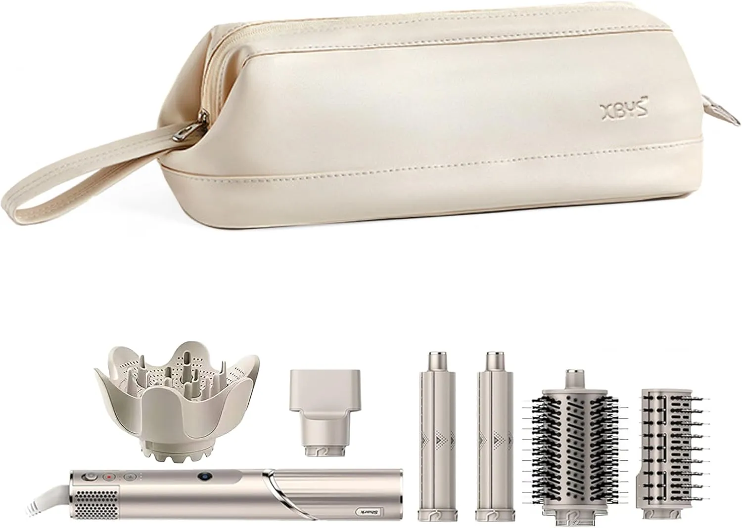 Travel Storage Bag for Dyson Airwrap/Shark Flexstyle Complete Styler and Attachments, Portable Handheld Travel Case, Waterproof Hair Dryer Carrying Case, Organizer Bag with Large Opening (White)