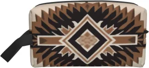 Travel Toiletry Bag for Women Men Leather Makeup Bag Large Portable Travel Organizer Native American Cosmetic Bag with Hanging Hook Travel Bathroom Bag Zipper Pouch Purse