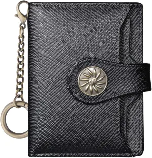 Travelambo Small Womens Wallet with 2 ID Windows, RFID Blocking Bifold Leather Card Holder Purse with Zipper Coin Pocket