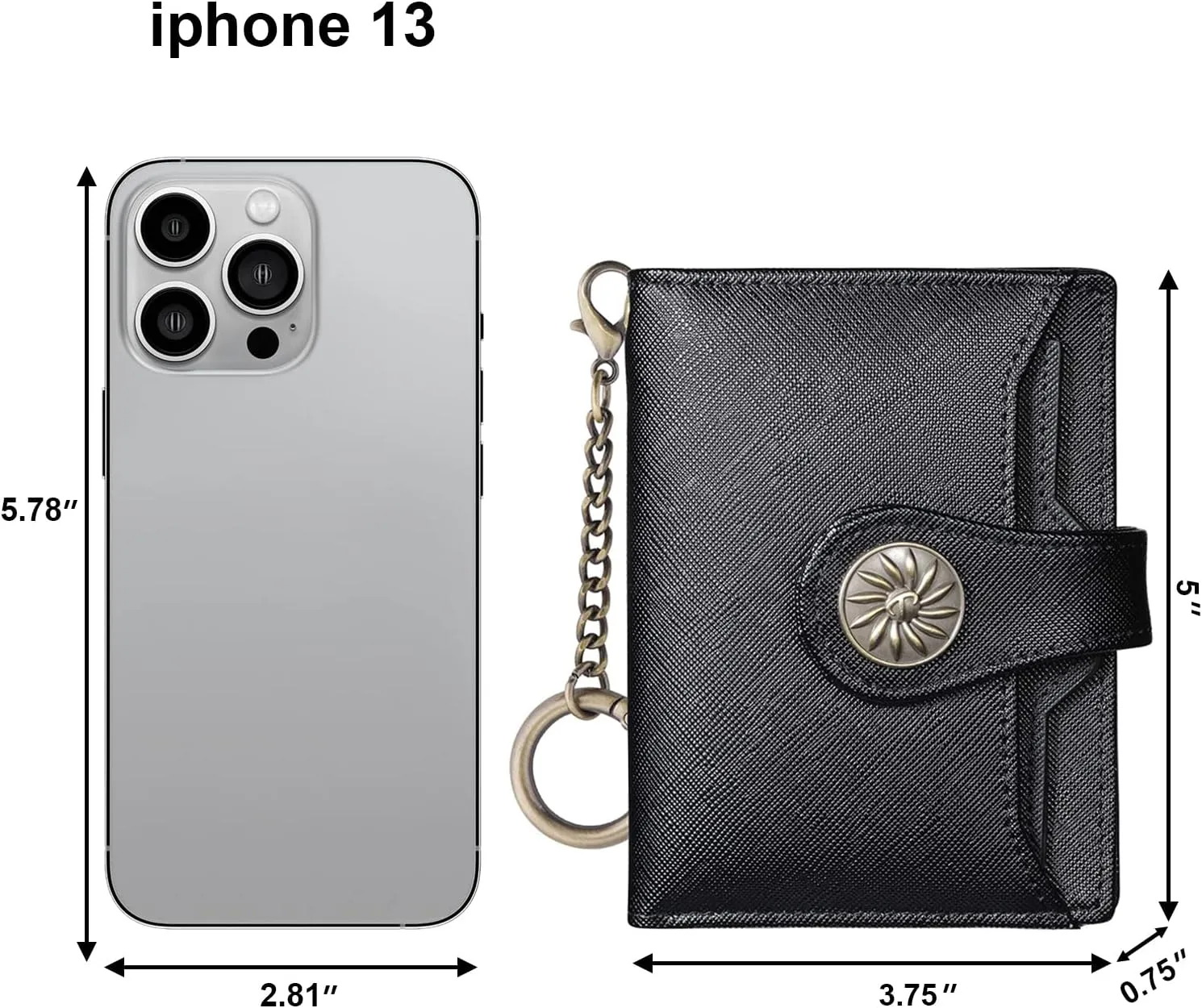 Travelambo Small Womens Wallet with 2 ID Windows, RFID Blocking Bifold Leather Card Holder Purse with Zipper Coin Pocket