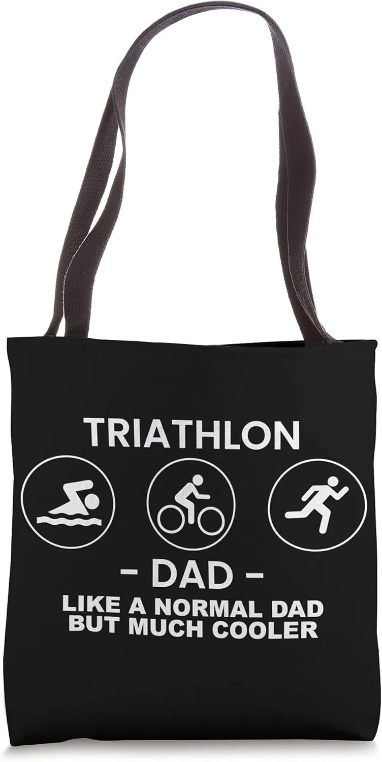 Triathlon Dad Triathlete Athlete Swimming Running Cycling Tote Bag