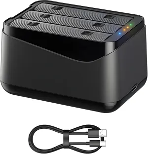 Triple Battery Charger Dock for Insta360 X5-3-Slot Auto-Eject Charging Hub, Compact Portable Travel Case with Smart Protection for X5 Batteries & SD Cards