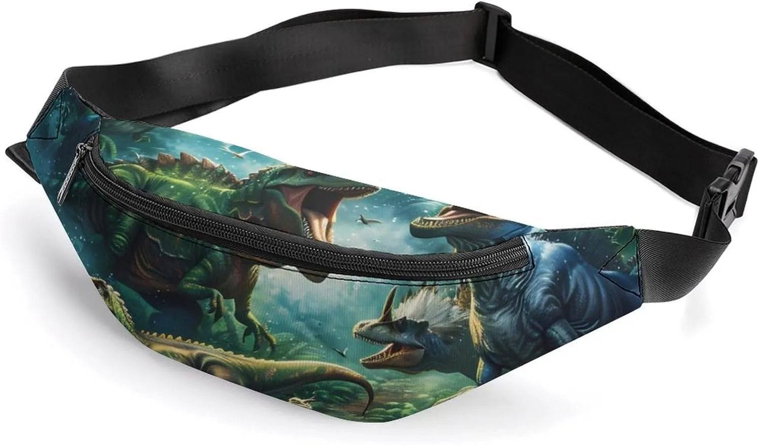 Tropical Dinosaurs Crossbody Fanny Pack Waist Packs Adjustable Shoulder Bags Sling Bag for Hiking Running Cycling