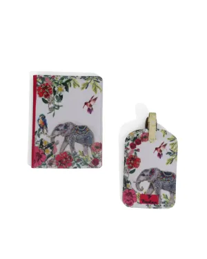 Tropical Elephant Passport And One Luggage Tag Combo