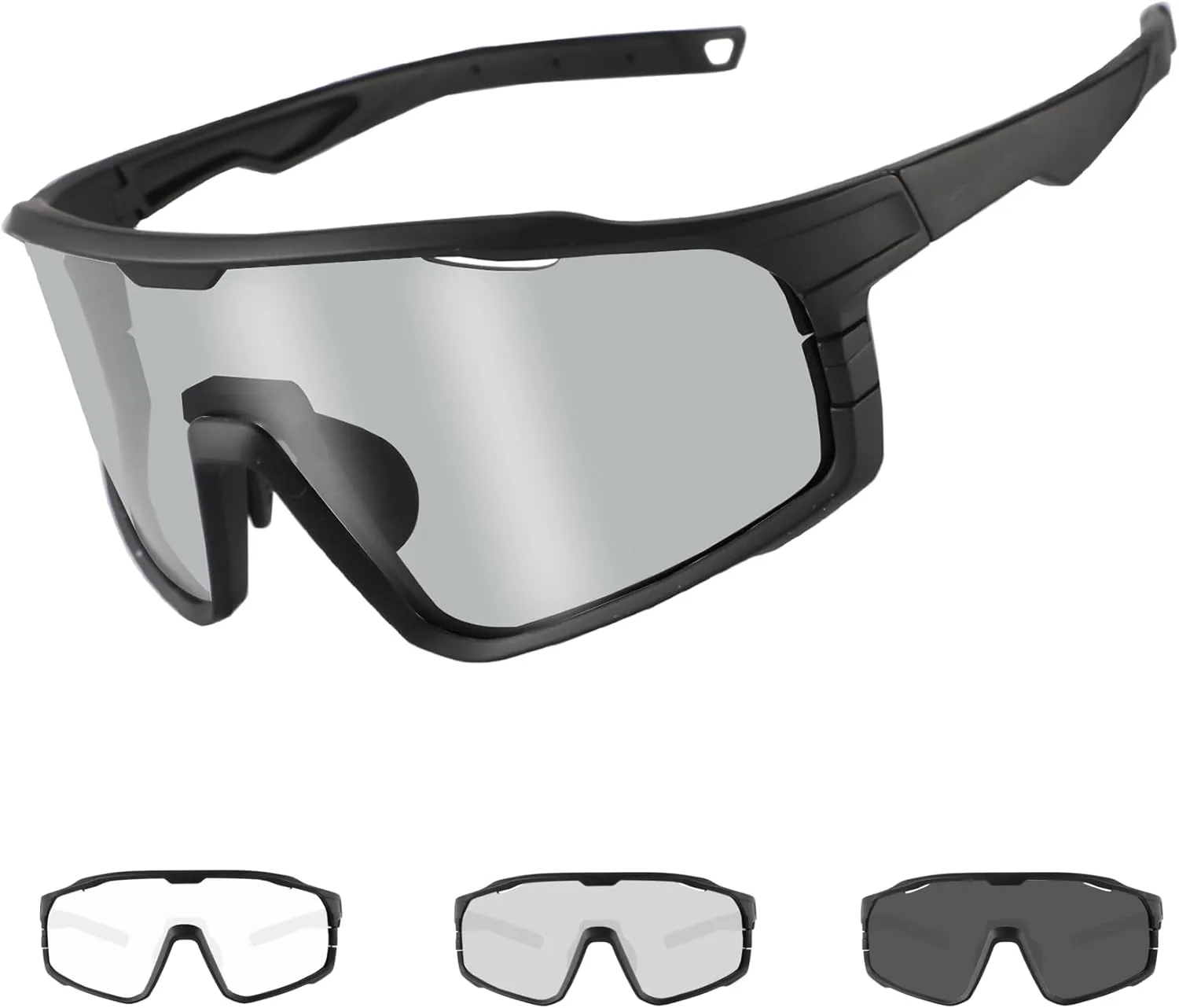 Ukoly Photochromic Cycling Glasses For Men Women, Sports Sunglasses For Baseball Running Cycling HD Lens UV400 Protection 628