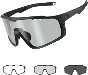 Ukoly Photochromic Cycling Glasses For Men Women, Sports Sunglasses For Baseball Running Cycling HD Lens UV400 Protection 628