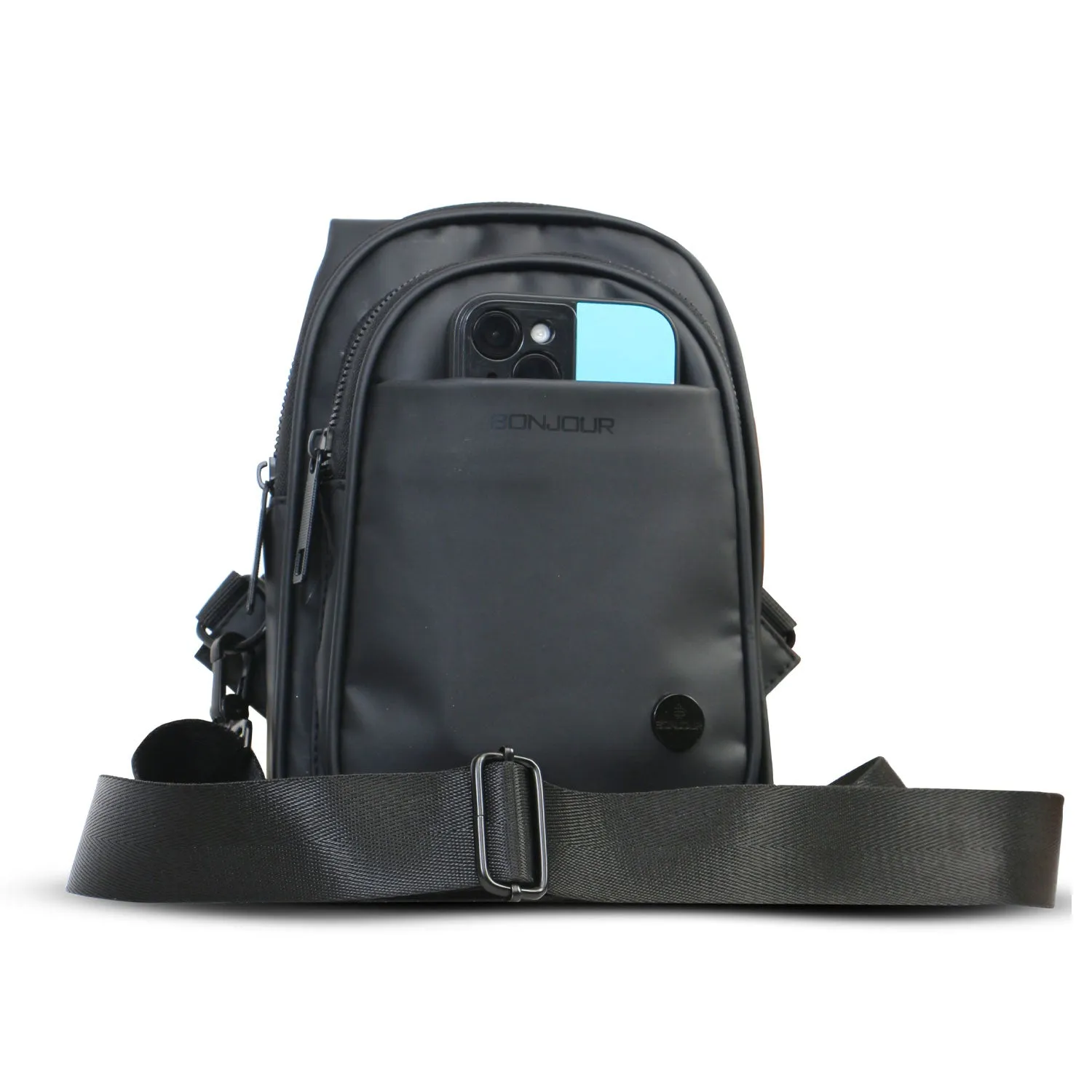 Unisex Cross Body Sling Bag - Black