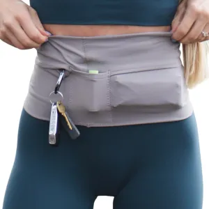 Unisex Running Belt, Running Fanny Pack Women, Phone Holder for Running, Workout Belt for Women, Slim Running Belt with 4 Secure Pockets, Runner Belt for Phone, Keys, Passport, and More