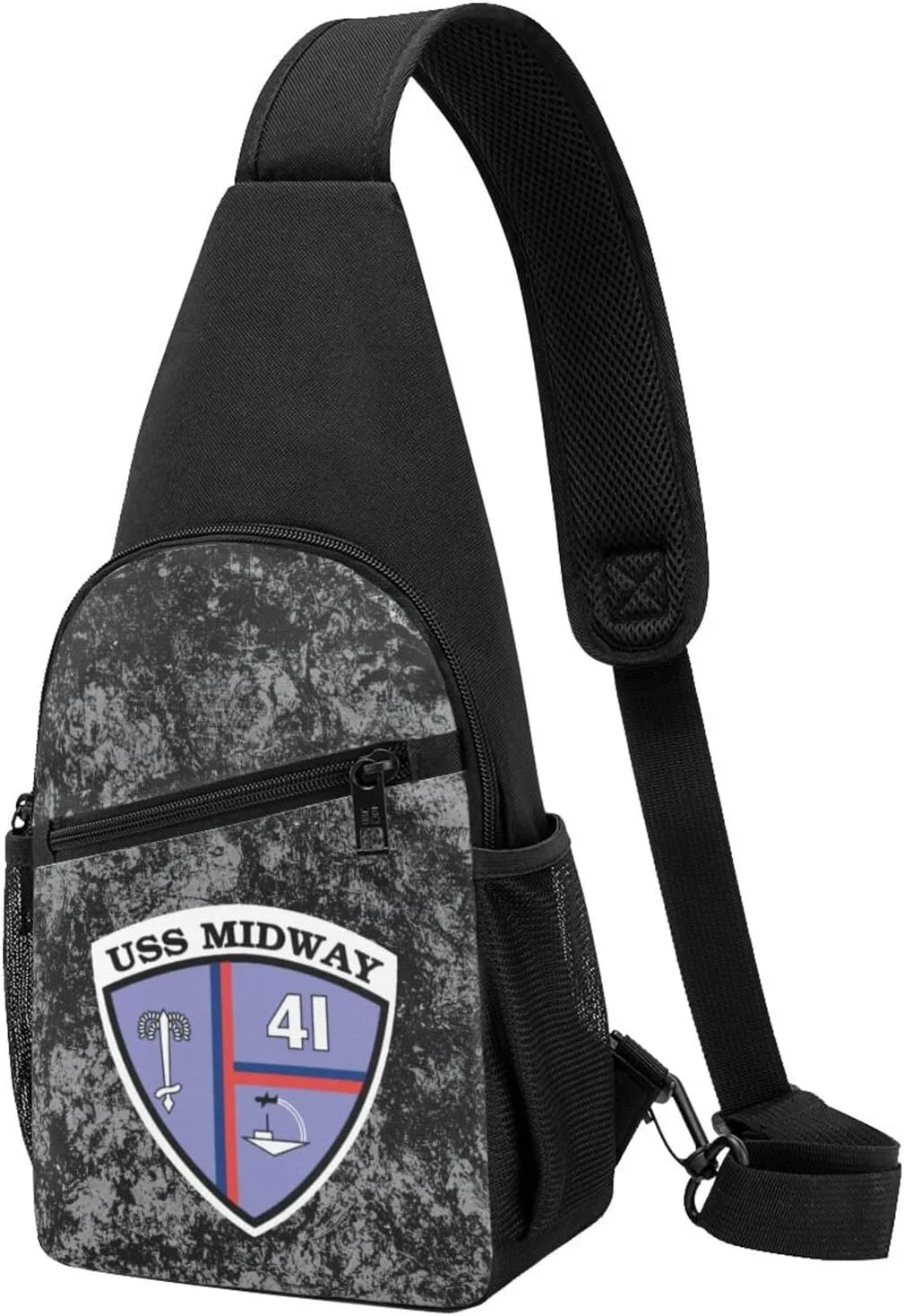 USS Midway CV-41 Sling Bag Crossbody Backpack Shoulder Casual Daypack Bags for Men