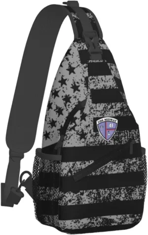 USS Midway CV-41 Sling Bag for Men, Small Crossbody Sling Bags, Mini Water Resistant Shoulder Daypack for Travel, Anti Thief Chest Bag for Hiking