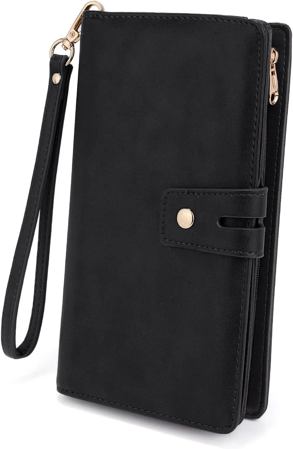 UTO Wristlet Wallet for Women Detachable Checkbook Holder Card Bill Phone Organizer Large Clutch Purse
