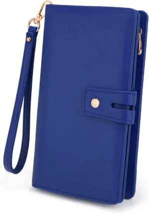 UTO Wristlet Wallet for Women Detachable Checkbook Holder Card Bill Phone Organizer Large Clutch Purse