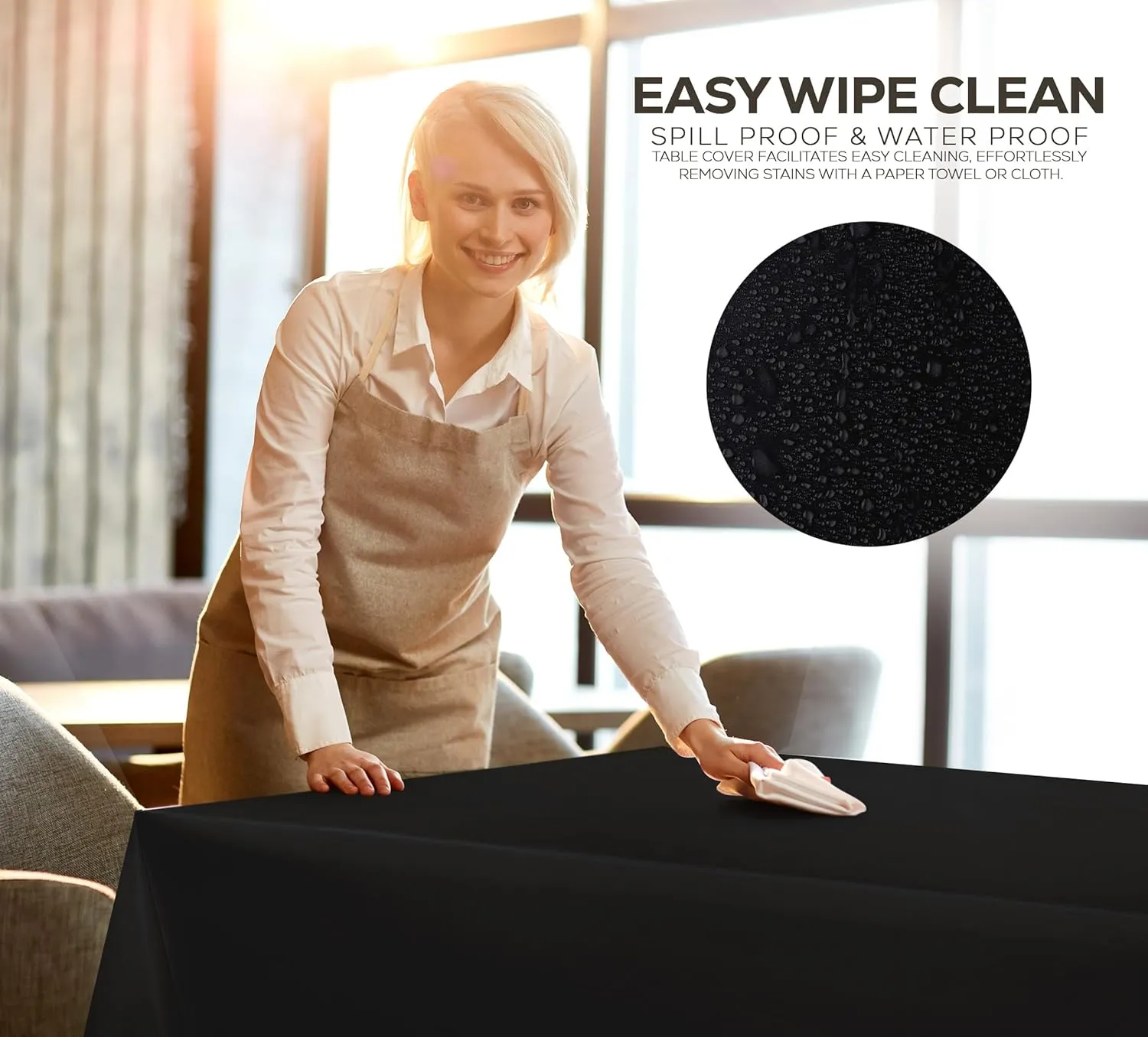 Utopia Kitchen Plastic Table Cloth Disposable (12 Pack - 54x108 Inch) Black Rectangle Tablecloth Waterproof Stain Resistant Party Table Cover