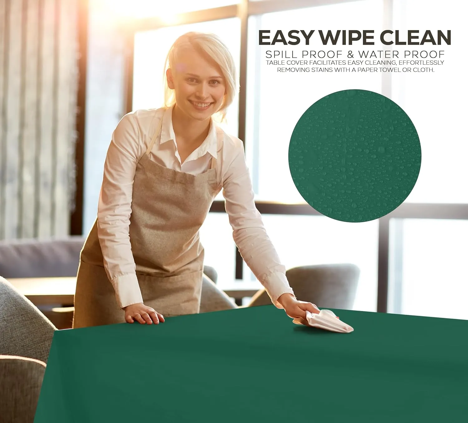Utopia Kitchen Plastic Table Cloth Disposable (12 Pack - 54x108 Inch) Green Rectangle Tablecloth Waterproof Stain Resistant Party Table Cover