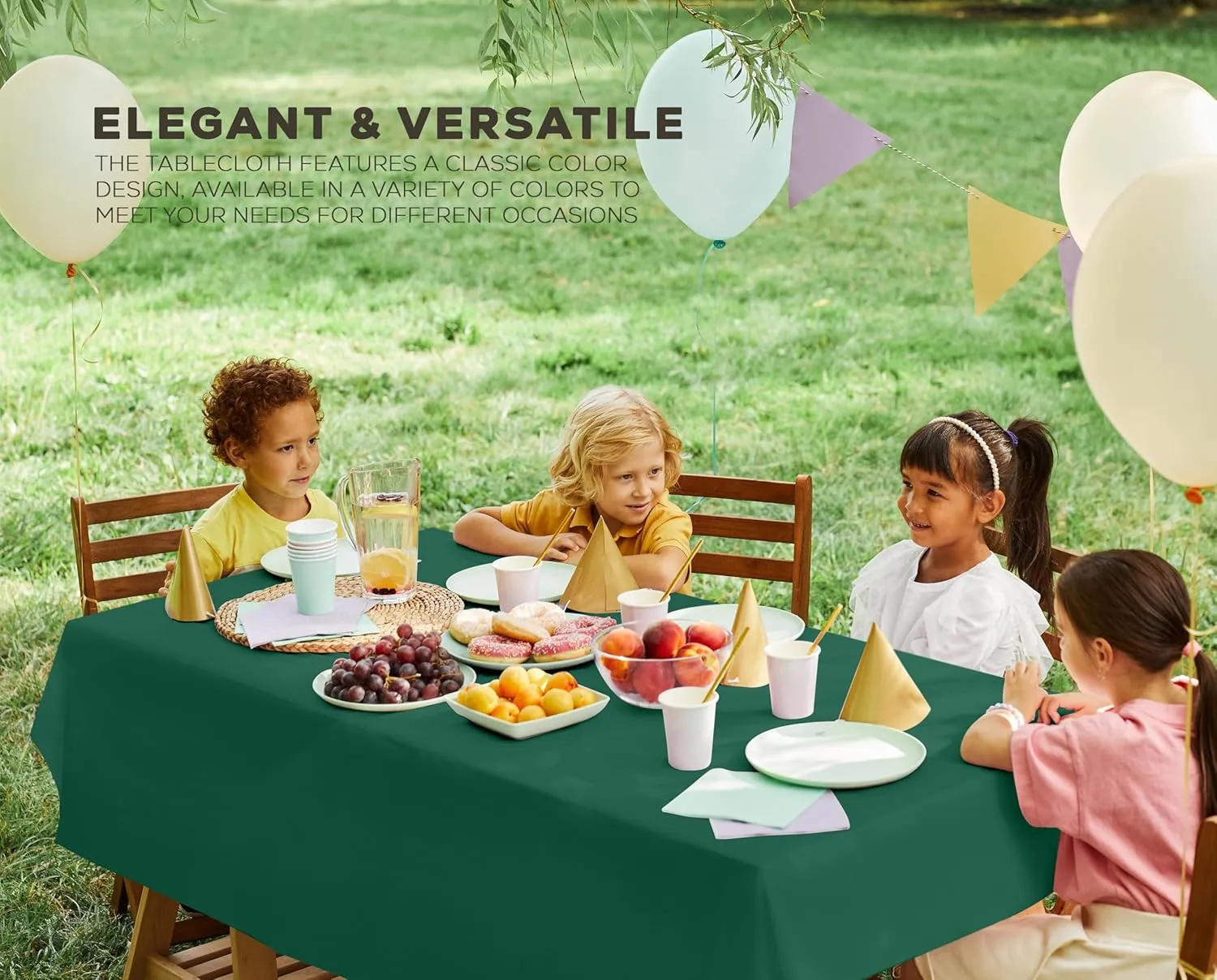 Utopia Kitchen Plastic Table Cloth Disposable (12 Pack - 54x108 Inch) Green Rectangle Tablecloth Waterproof Stain Resistant Party Table Cover