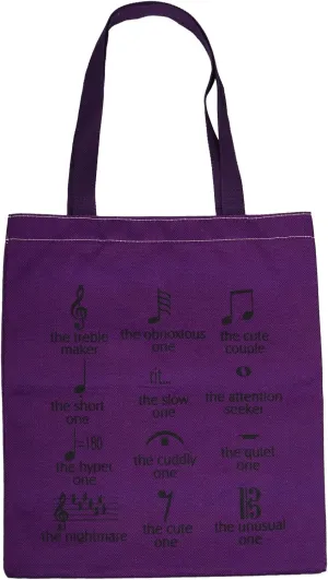 VAMSII Funny Music Note Tote Bag for Teachers, Producers, Lovers - Canvas Band Gift With Musical Note Theme