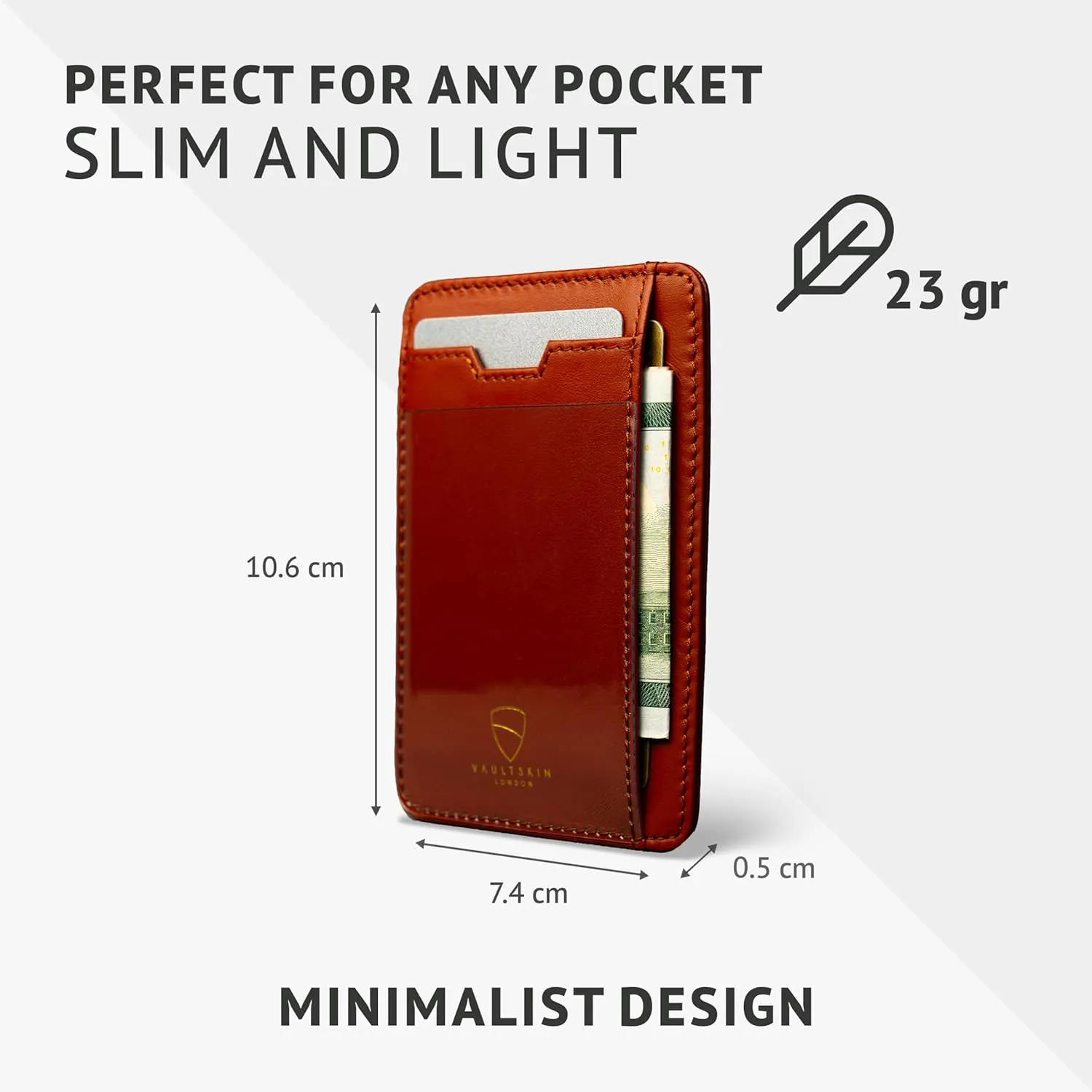 Vaultskin Slim RFID Wallet for Men - Leather Front Pocket Minimalist Card Holder Wallet with ID Window & Gift Box