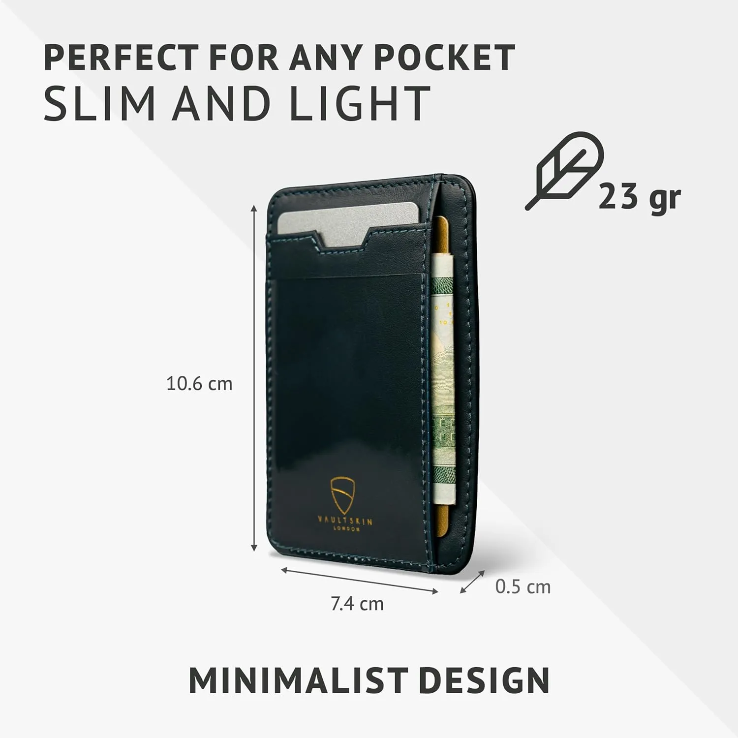 Vaultskin Slim RFID Wallet for Men - Leather Front Pocket Minimalist Card Holder Wallet with ID Window & Gift Box