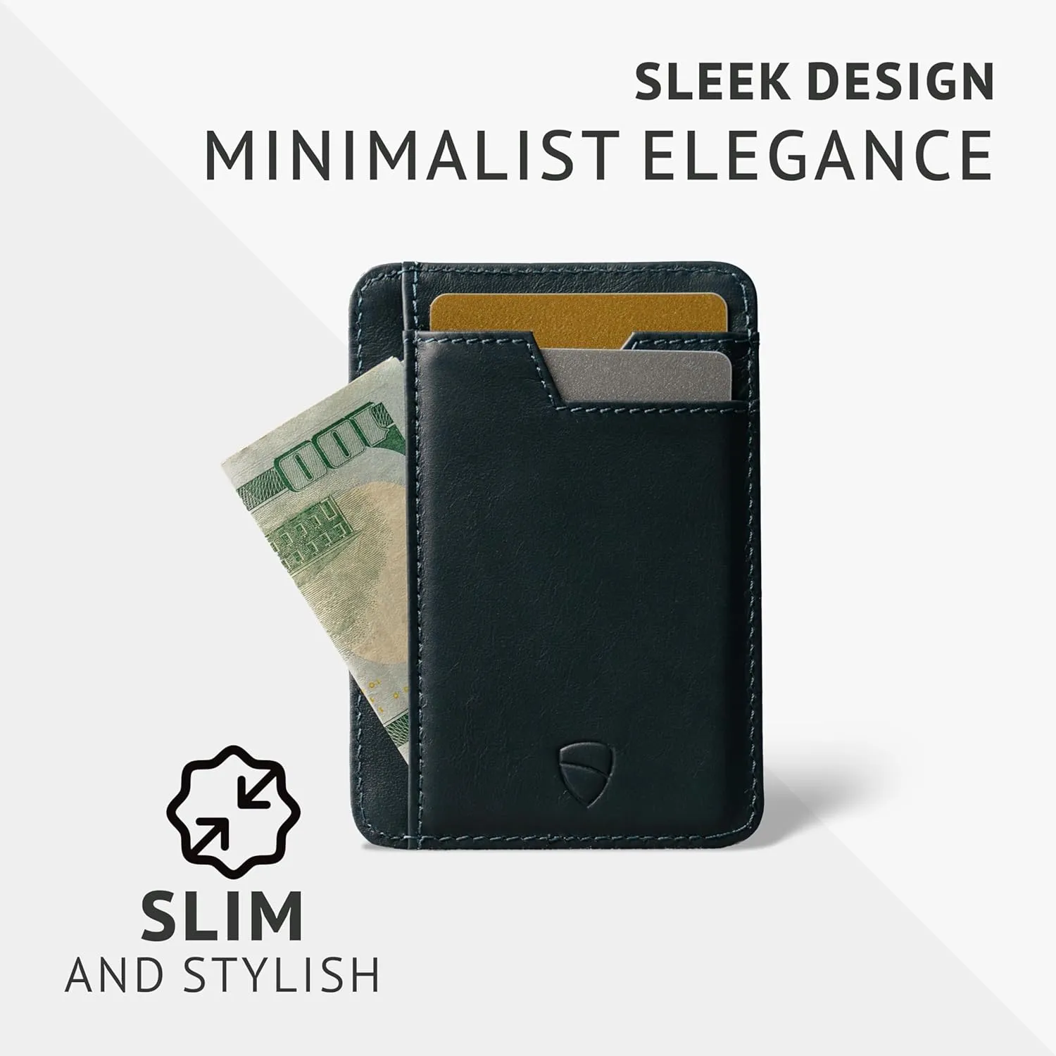 Vaultskin Slim RFID Wallet for Men - Leather Front Pocket Minimalist Card Holder Wallet with ID Window & Gift Box