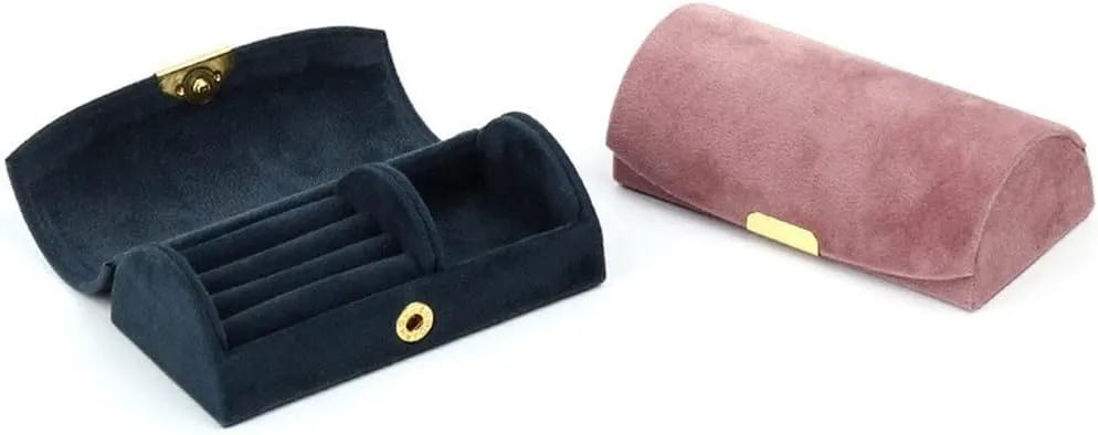 Velvet Travel Jewelry Gifts Box For Ecklace Earrings Storage Case (A 10.2x5.1x3.5cm)