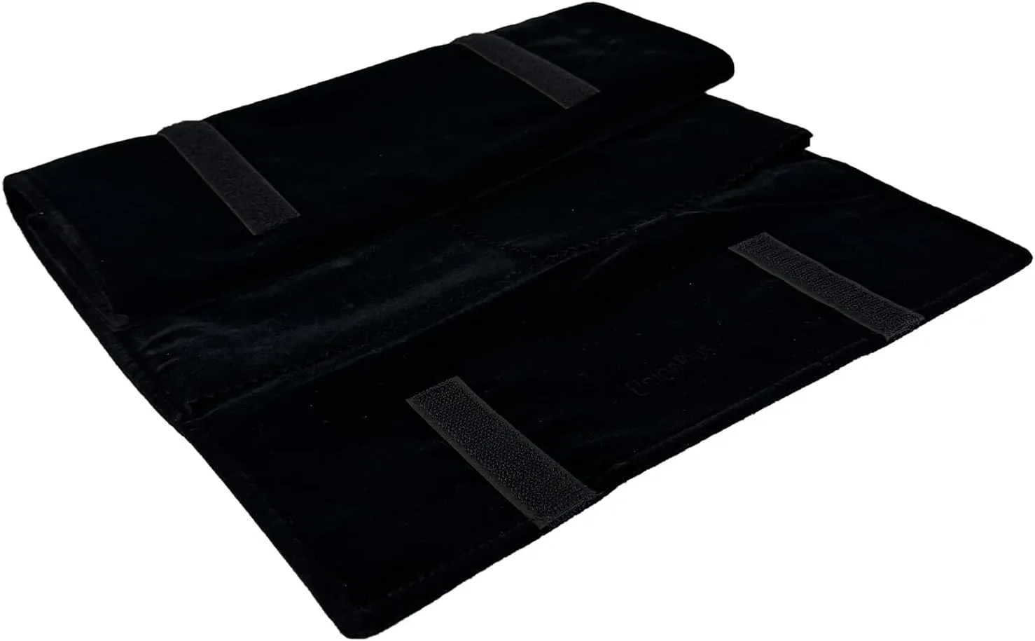 Velvet Travel Jewelry Roll Bag Organizer for Necklace, Elastic Band and Anti-winding, Black