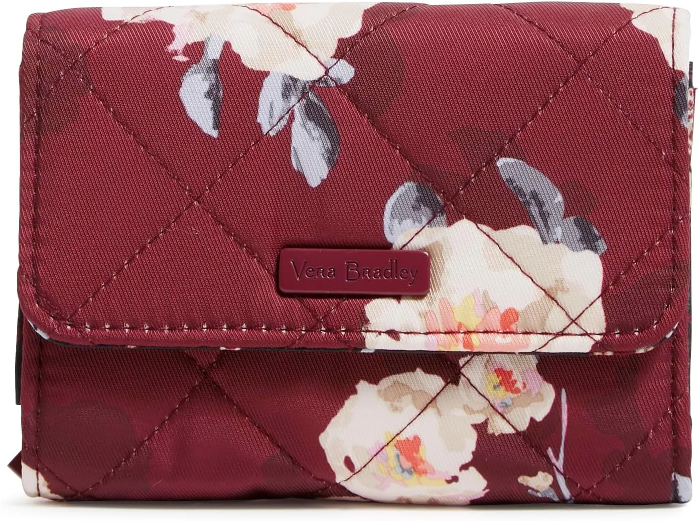 Vera Bradley Women's Performance Twill Riley Compact Wallet with RFID Protection, Blooms and Branches, One Size